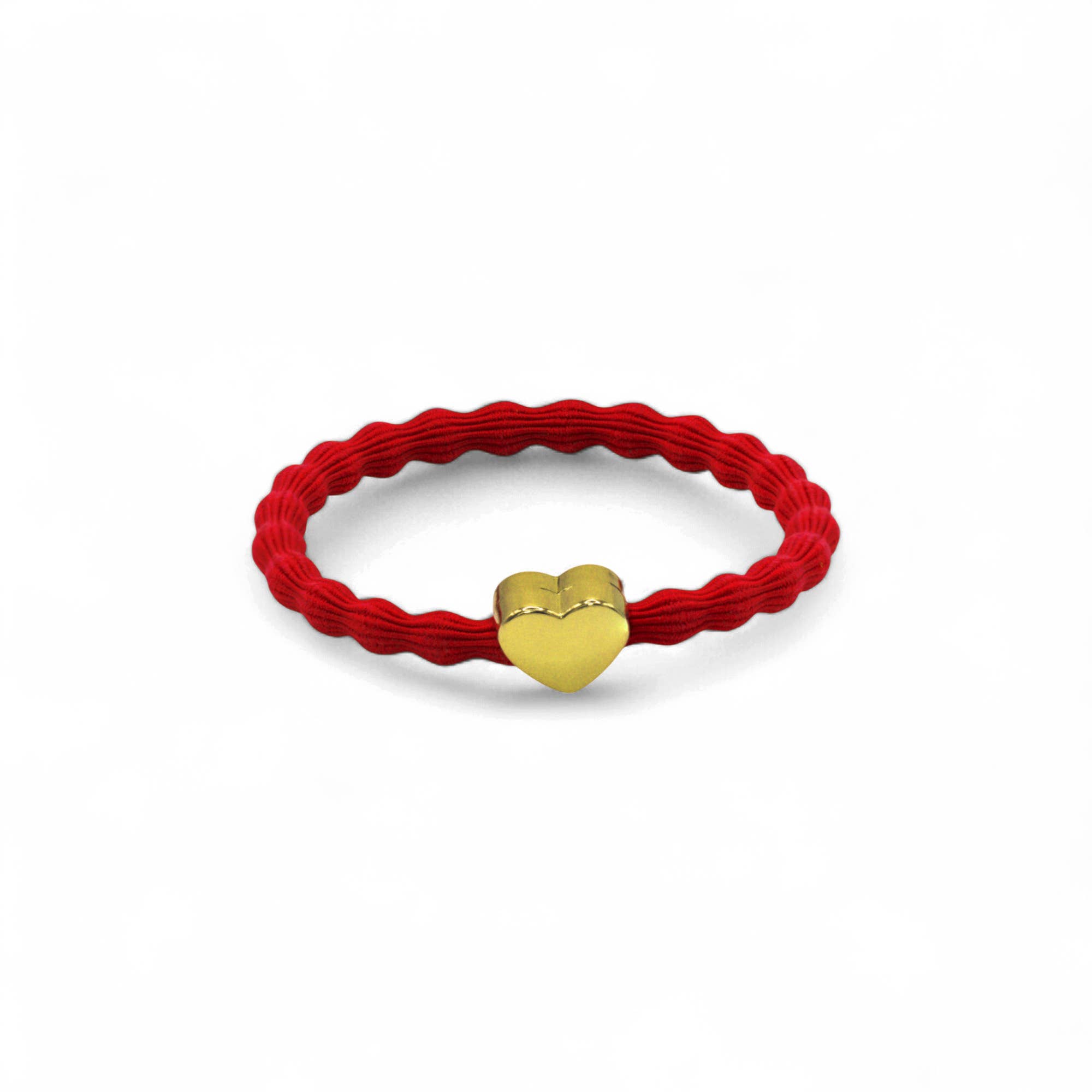 Last True Angel - Wholesale Hair Tie - Wave Hair Tie with Gold Heart Charm (Various Colours)6