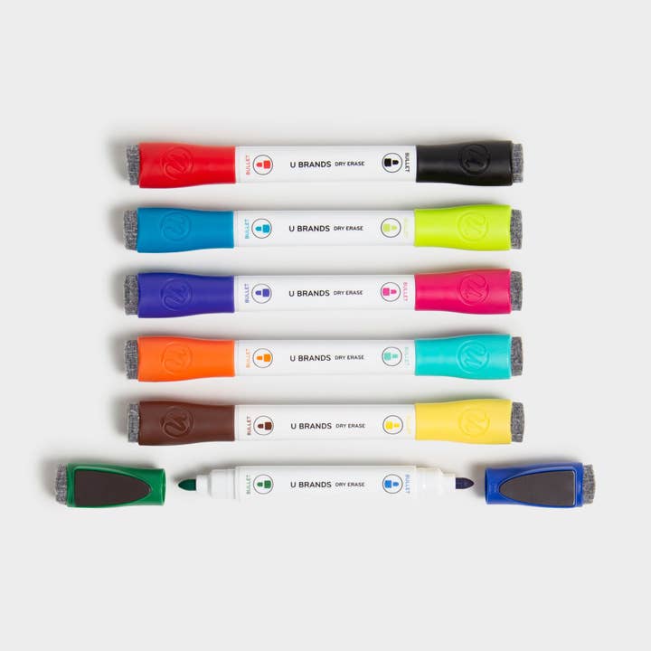 U Brands Bold & Bright Double Ended Dry Erase Markers, 6 CT Assorted Colors for wholesale by U Brands