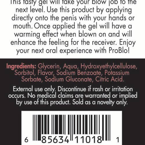 Little Genie Productions - Wholesale Personal Lubricant - Pro Blo Oral Pleasure Gel- Watermelon2