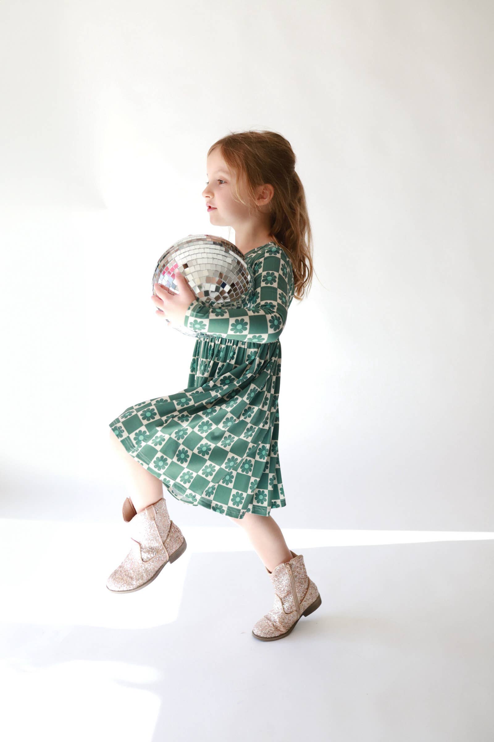 Polished Prints – wholesale Klänning – Barn – Rutig klänning, flickkläder, våren 2025, småbarnsklänning6