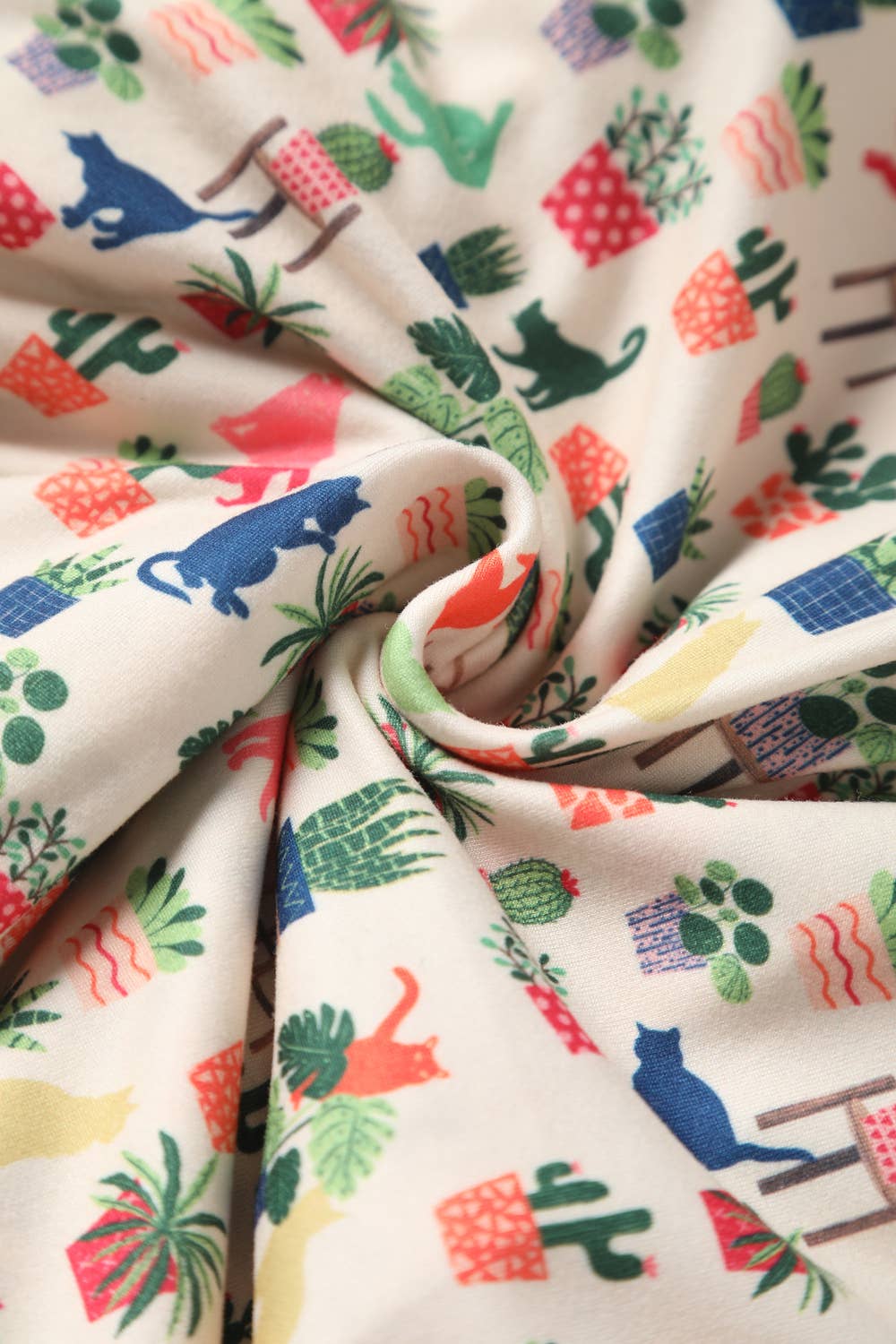 Dolly & Dotty - Vente Robe – femme - Robe portefeuille vintage inspirée des chats et des plantes en tricot crème Matilda5