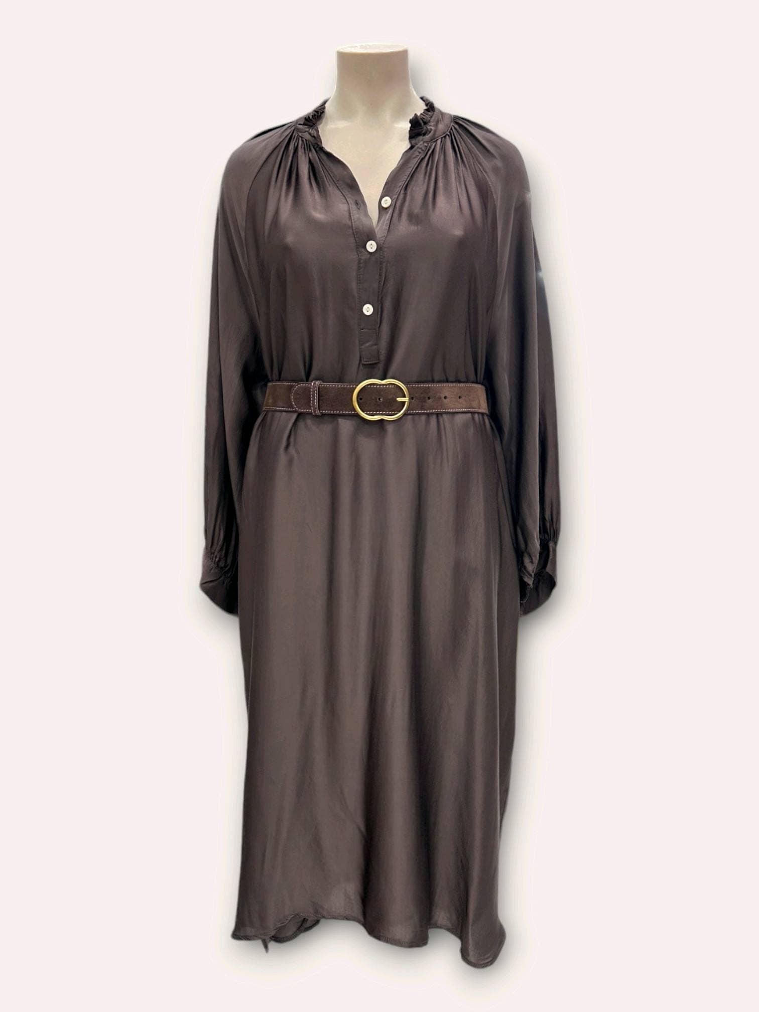 C'MELODIE - Wholesale Jurk - Dames - Grote Maat - Vloeiende jurk met lange mouwen3