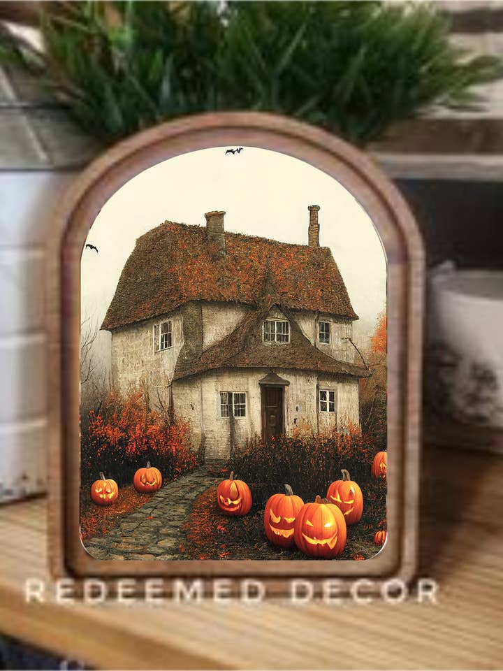 Boogvormige Halloween Boerderij Ingelijste Kunst voor wholesale door Redeemed Decor