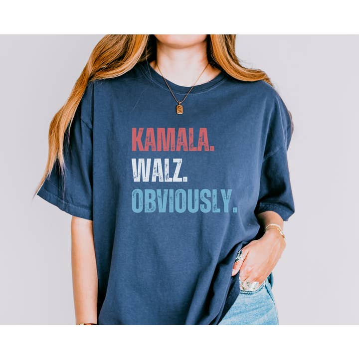 NVC Ecommerce LLC - Wholesale T-Shirt (Graphic) - Women's - Kamala Harris Walz Obviously shirt, Madam President T-Shirt1