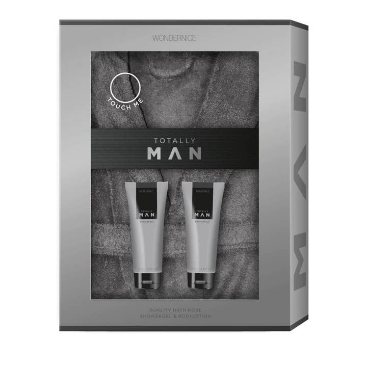 Set de regalo Totally Man con albornoz para hombre para venta al por mayor de IngrossoBeauty by INCI Srl