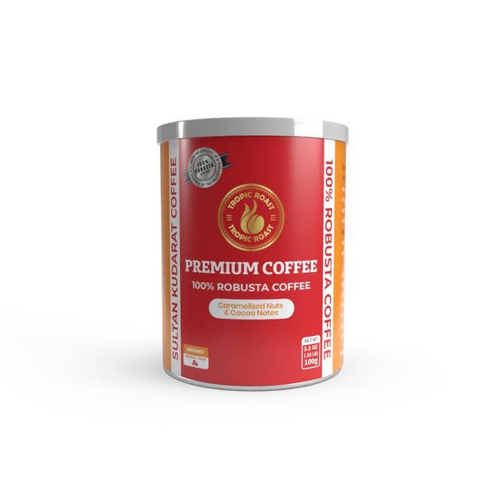 Sultan Kudarat Coffee (Set of 3) 100% Robusta Medium-Dark, Ground, Net WT 3.5 OZ (.22 LB) 100 grams for wholesale by Tropic Roast