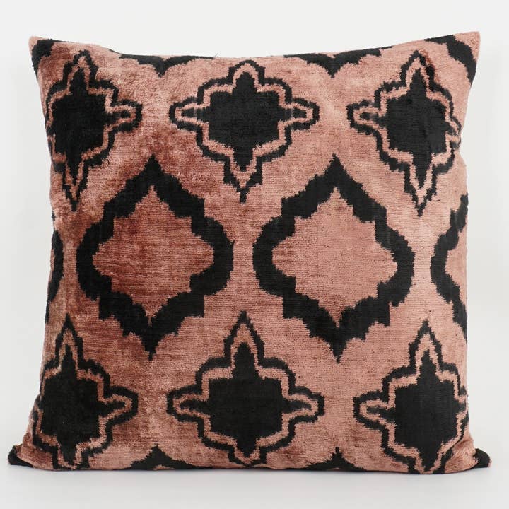 HANDMADE- IKAT SILK/VELVET PILLOWCASE 20"x20" for wholesale by MD Home