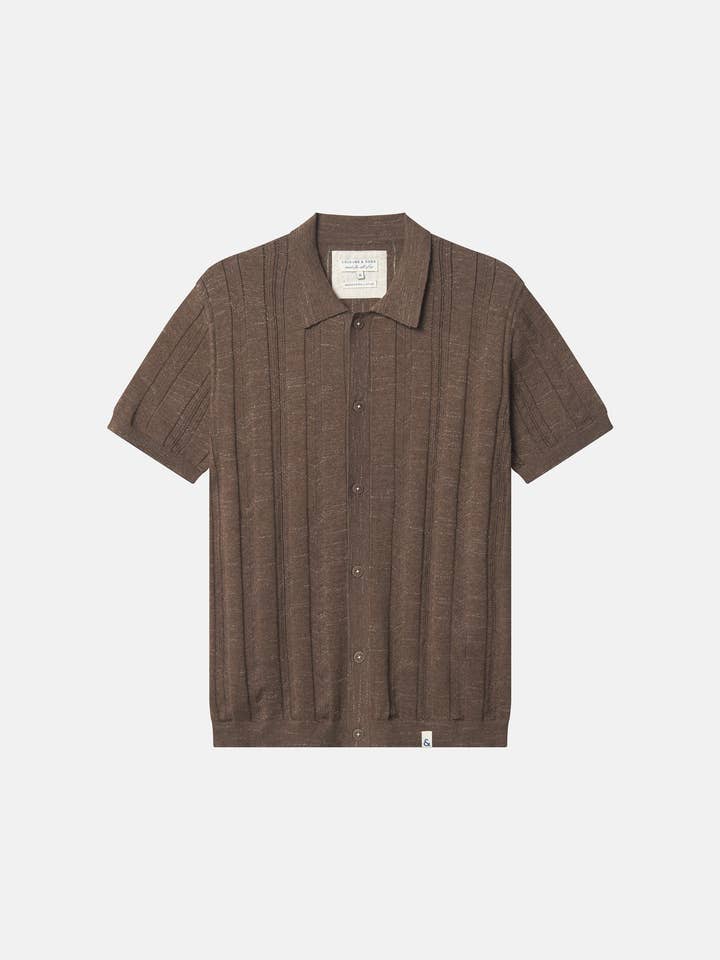 Camisa de malha canelada - sépia por atacado de COLOURS & SONS