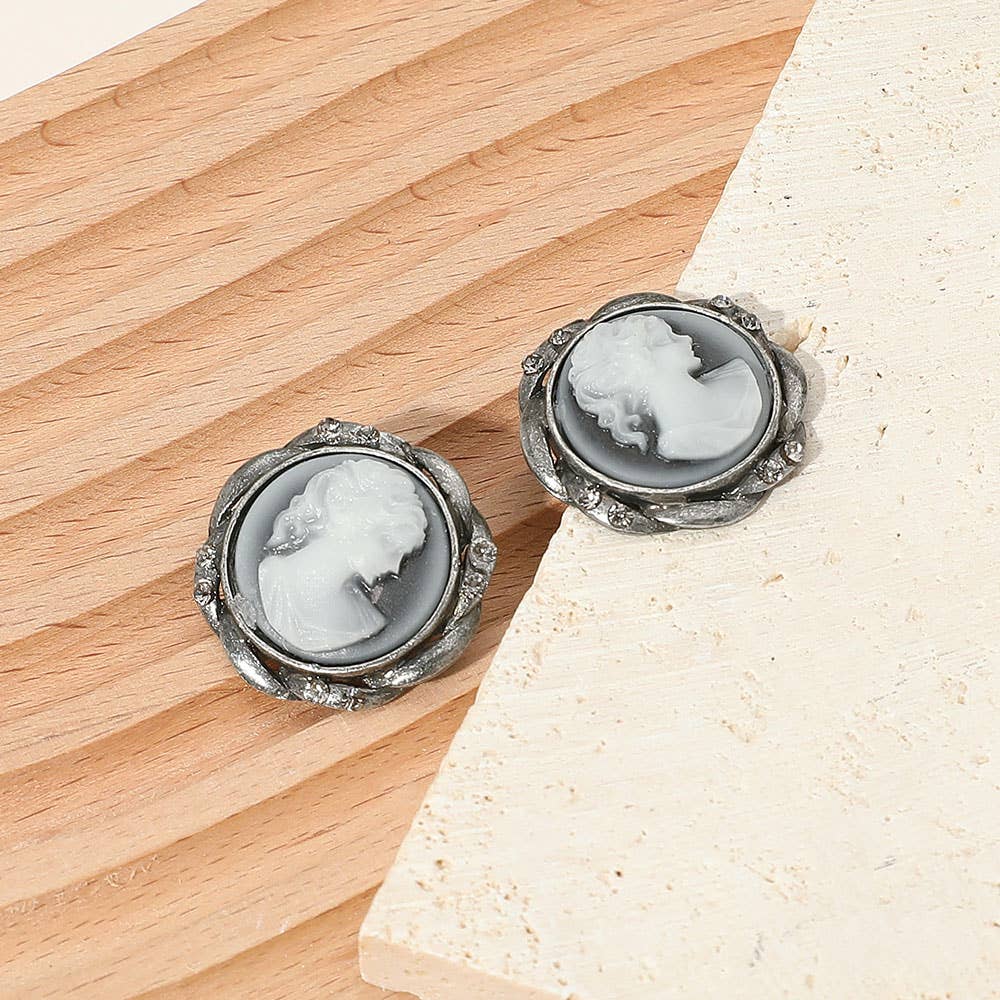Sensibling Corp. - Wholesale Stud/Post Earrings - Vintage Cameo Stud Earrings11