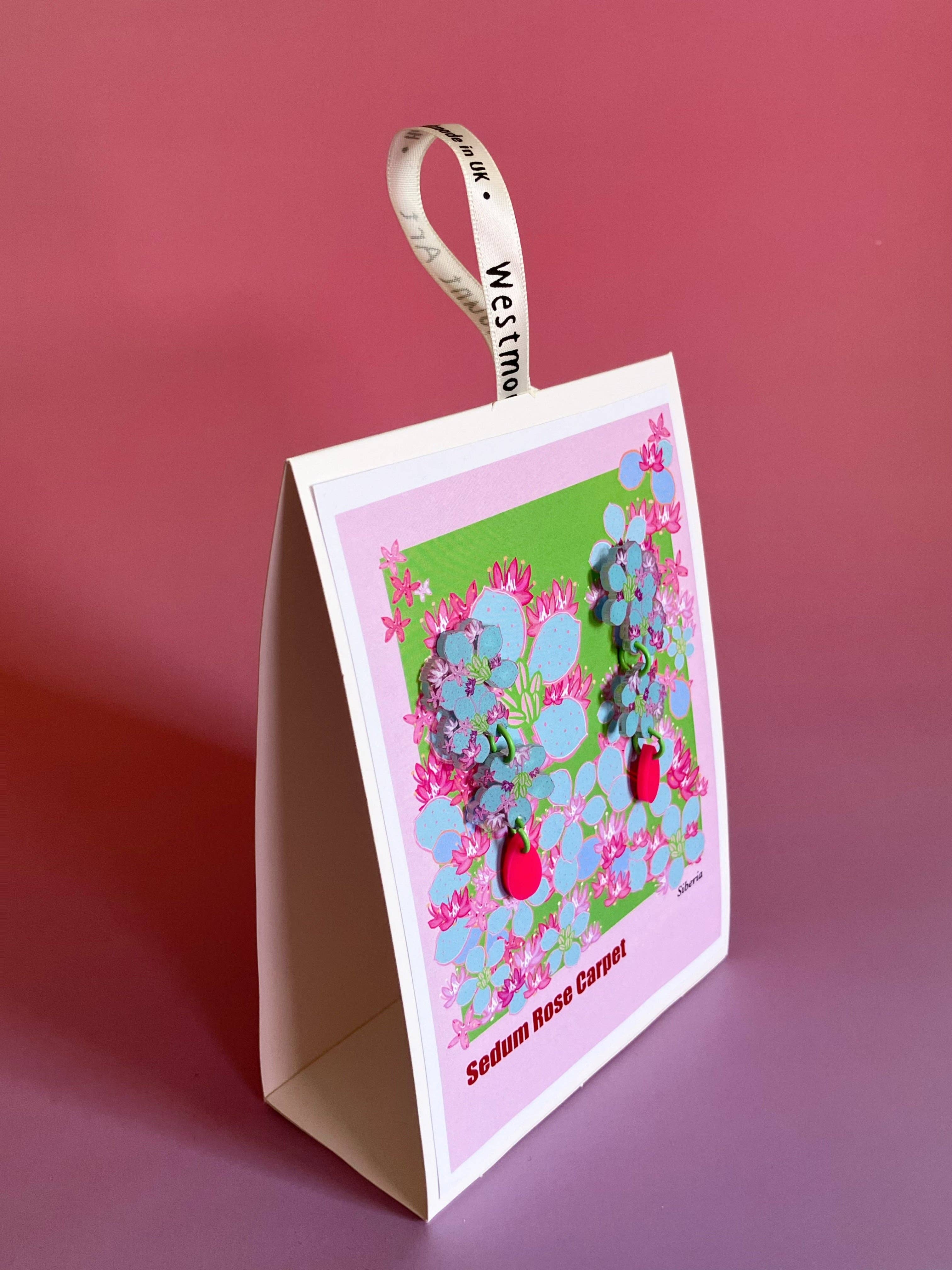 Westmount Art UK – wholesale Dangle earrings – Botanical wearables- Sedum Rose Carpet2