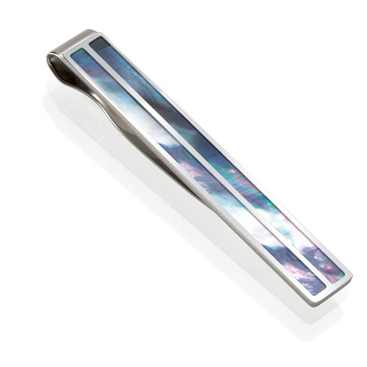 Gray Mother of Pearl Tie Clip for wholesale by M-Clip