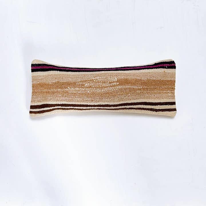 Tyrkisk bolsterpude - Tyrkisk kilim lilla stribepude for engroshandel hos Poetic Pillow