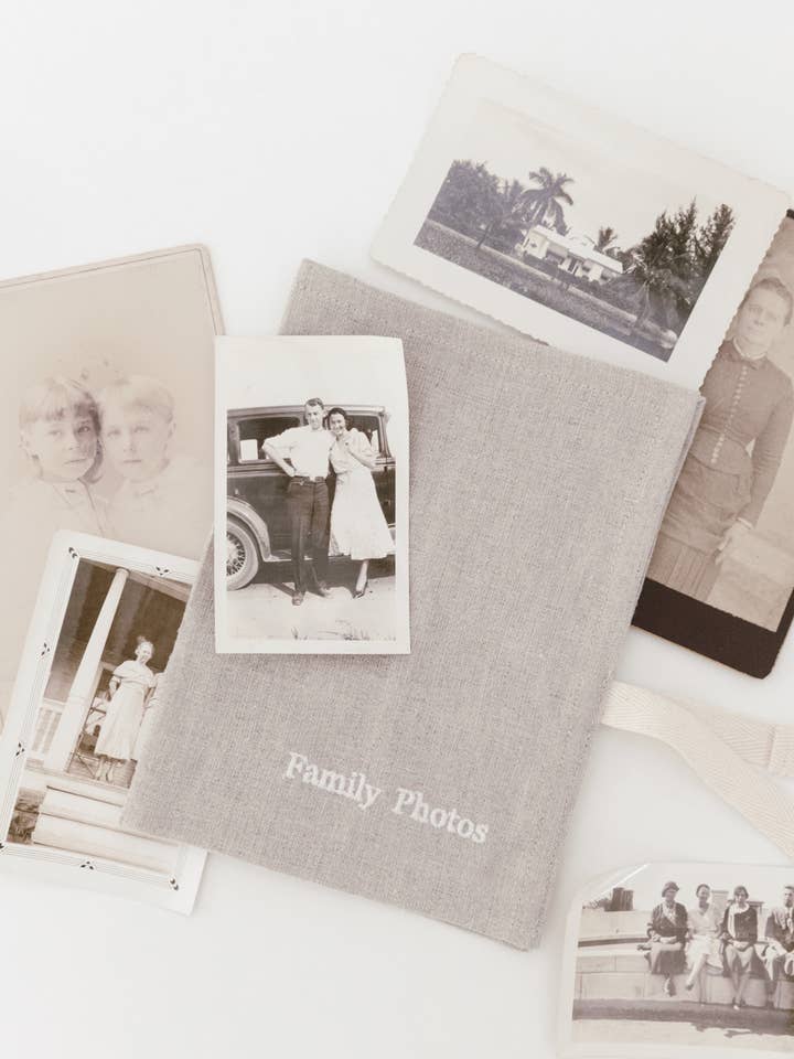 Family Photo Wrap Oatmeal Linen for wholesale by Heirloomed Collection