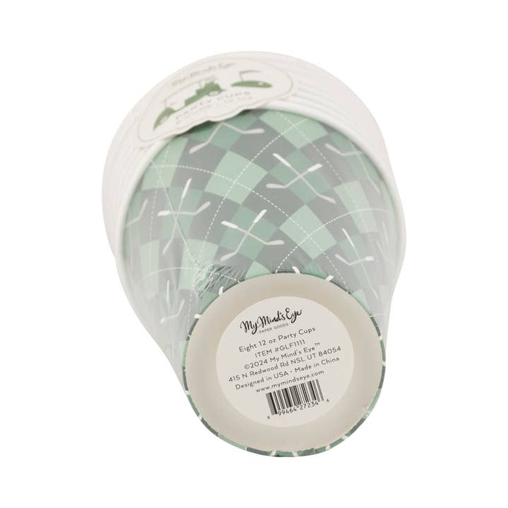 My Mind’s Eye - Wholesale Disposable Cup - GLF1111 - Golf Plaid Paper Cups2