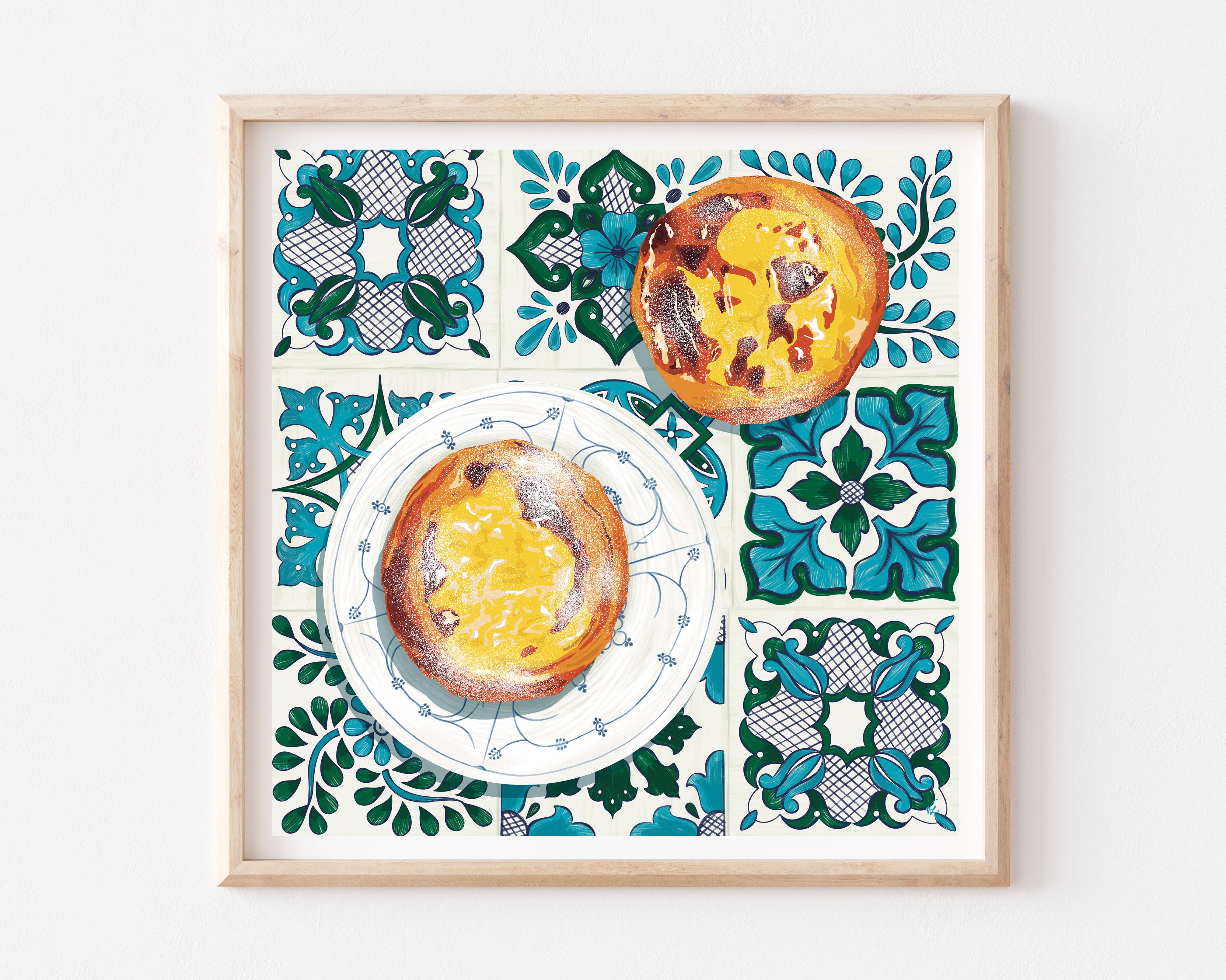 Vero Illustrates Art Prints and Greeting Cards - Wholesale Art Print - Pastel De Nata Art Print | Bright Food Kitchen Poster2