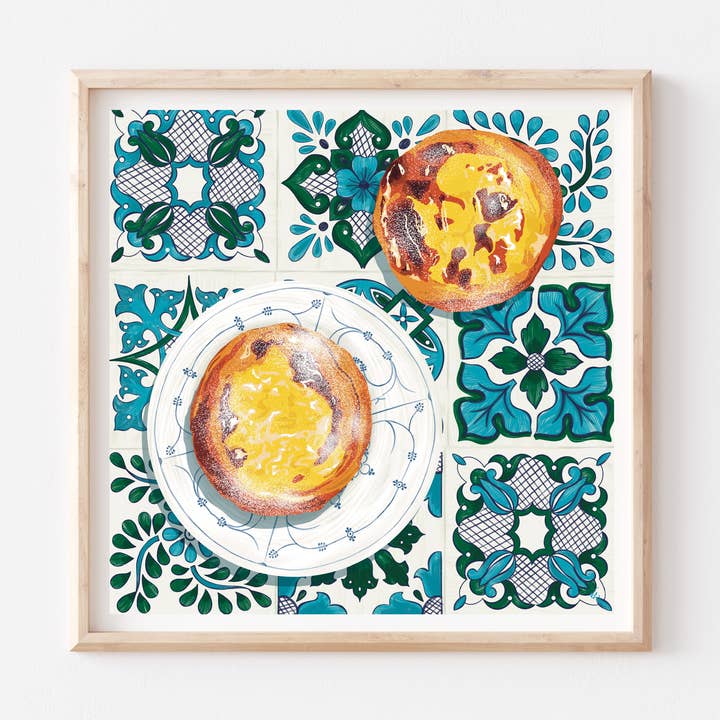 Vero Illustrates Art Prints and Greeting Cards - Wholesale Art Print - Pastel De Nata Art Print | Bright Food Kitchen Poster2