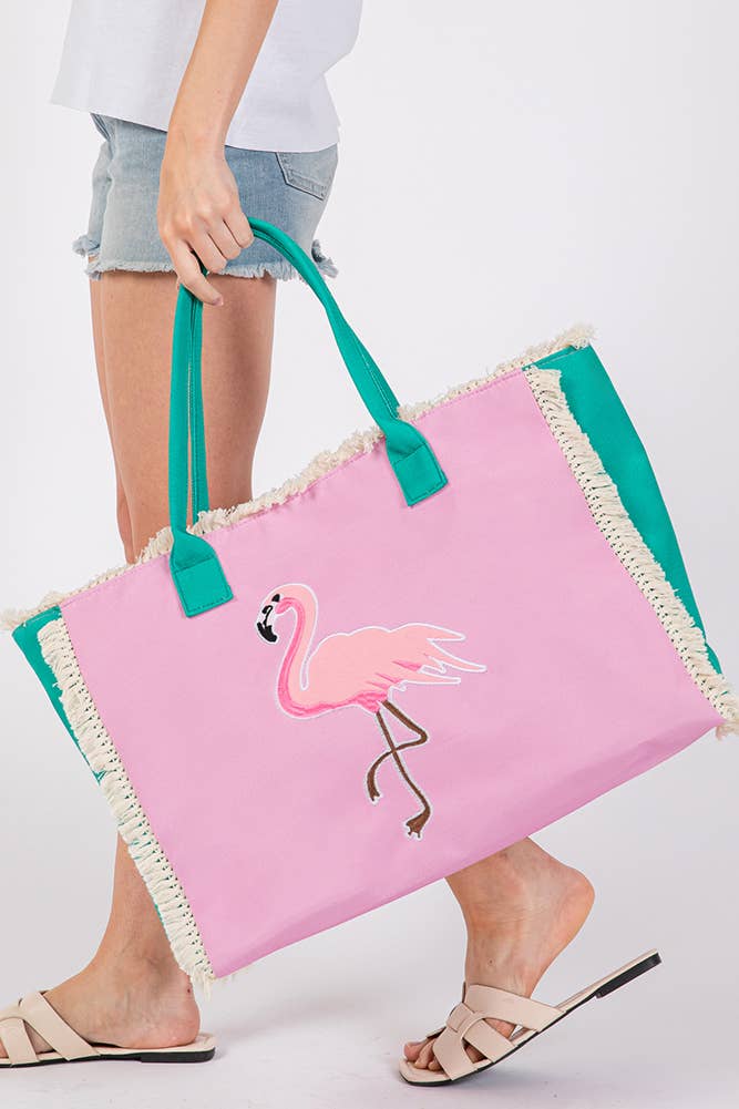 Hana - Wholesale Tote Bag - Women's - Embroidered Design Patch Fringe Summer Tote Bag13