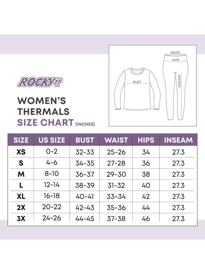 Rocky - Wholesale Sleepwear Set - Women's - Rocky Women's Base Layer Top & Bottom Thermal Pajamas Set