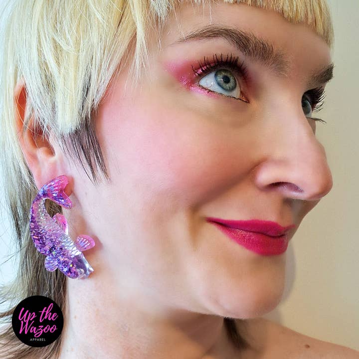 Up the Wazoo Apparel - Wholesale Stud/Post Earrings - Fancy Lures, Lavender - Handmade To Order2