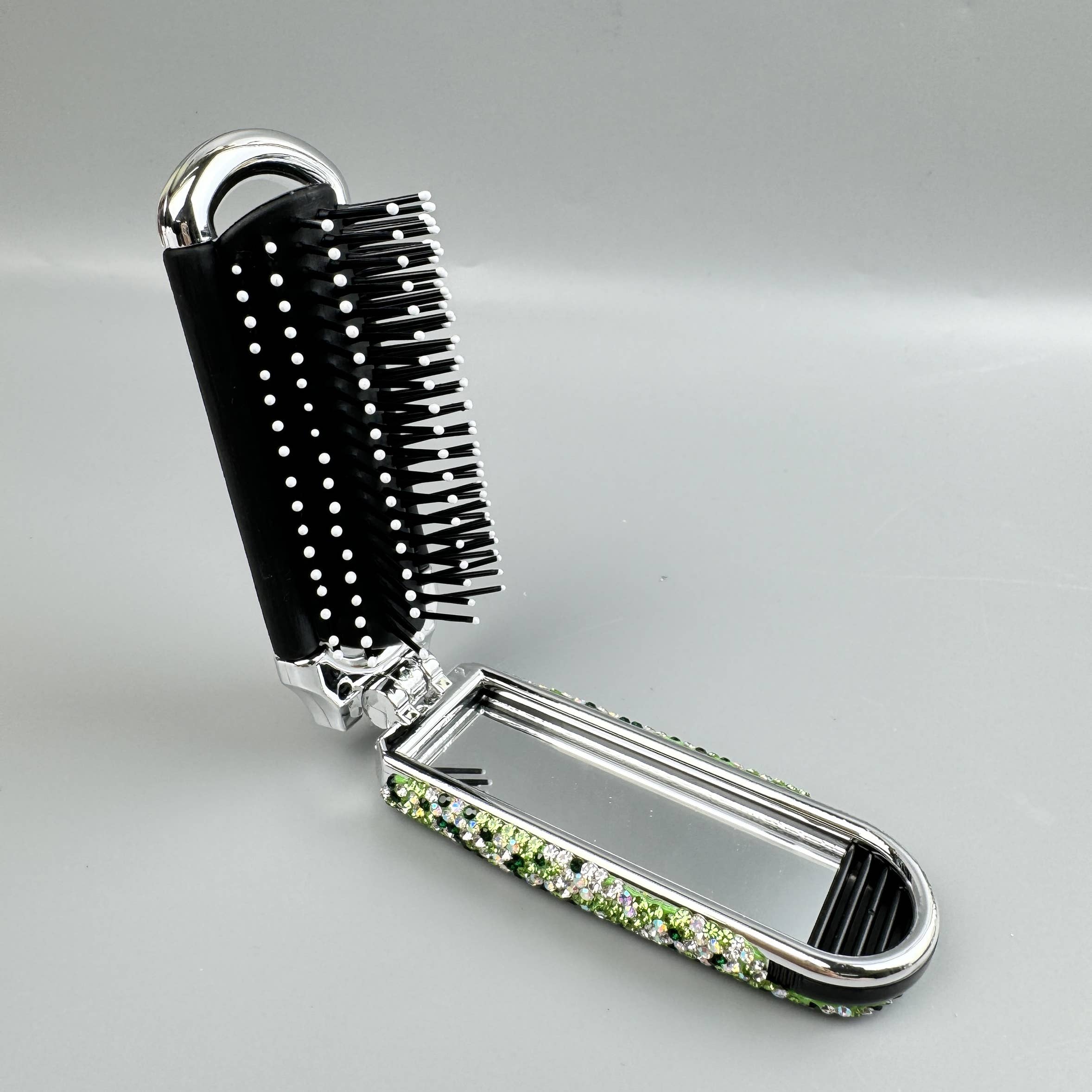 Ole - Venta al por mayor Cepillo/peine - Cepillo de Pelo y Espejo de Viaje Compacto Plegable con Pedrería de Cerámica MIS100918