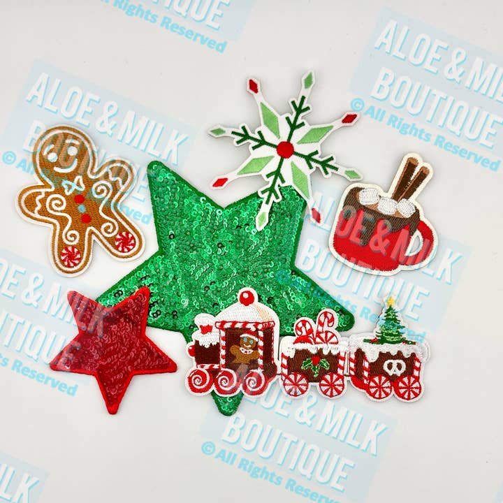Aloe and Milk Boutique - Wholesale Patch - Gingerbread Man Patch, christmas, iron on patches5
