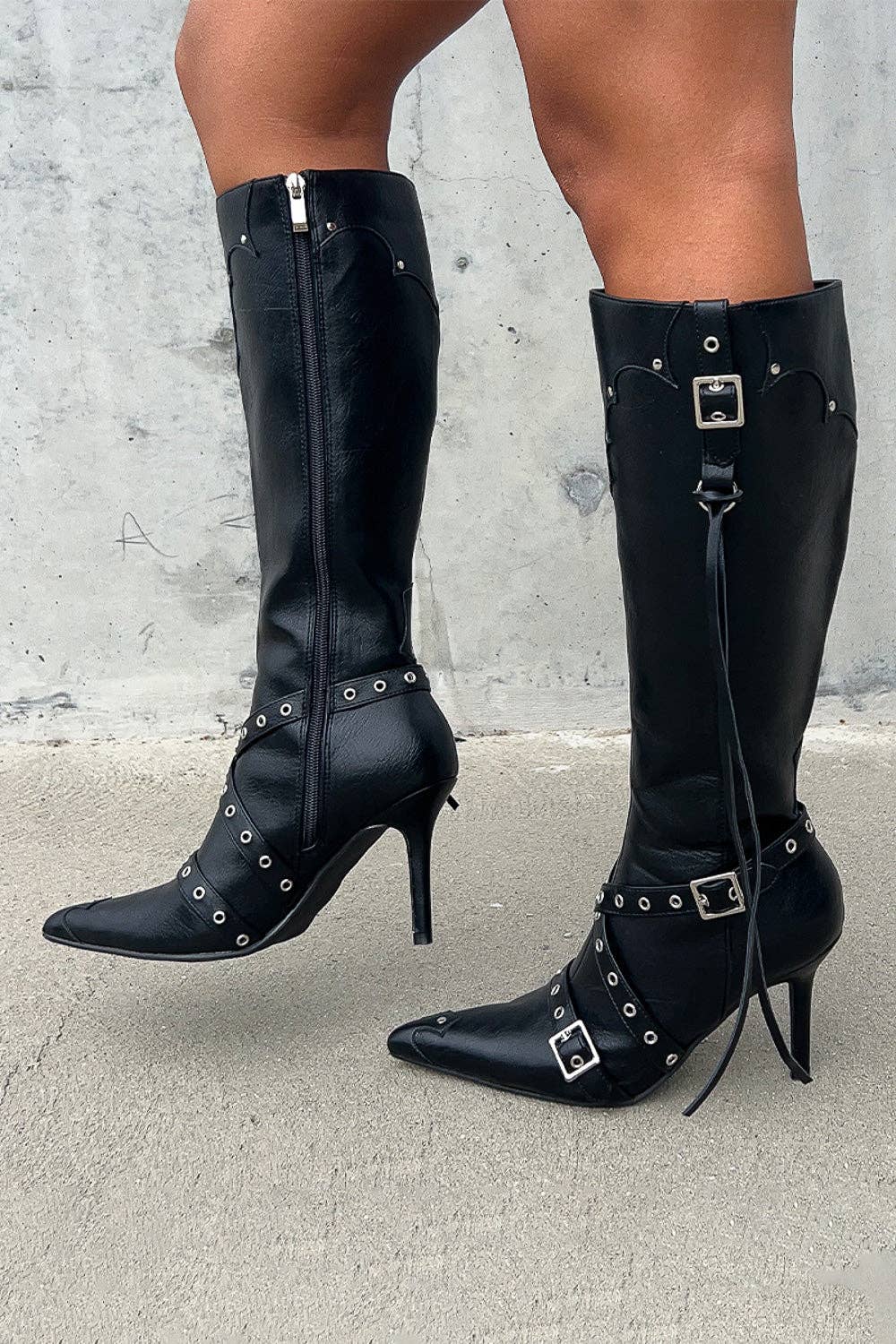 Lemonade Shoes - Wholesale Boots – Women’s - GUNNER - Western Stiletto Boots w/ Studs12