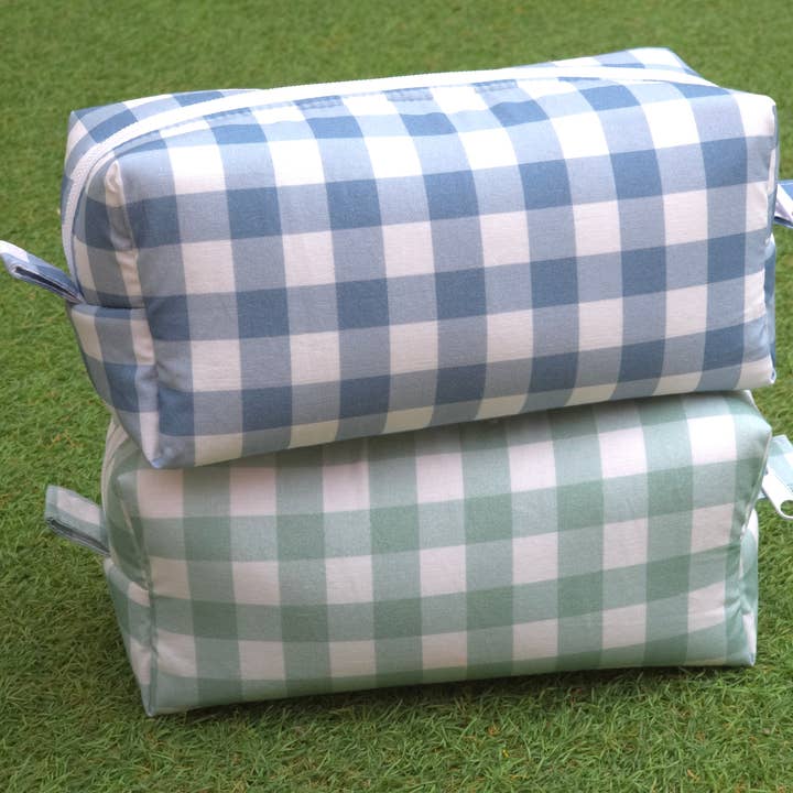 Vichy cotton box toiletry bag for wholesale by laubelgo