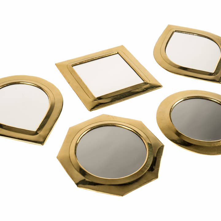 ZocoChic - Wholesale Wall Mirror - Moroccan Brass Mini Mirrors 10-14cm. Set of 5 Arab Mirrors3