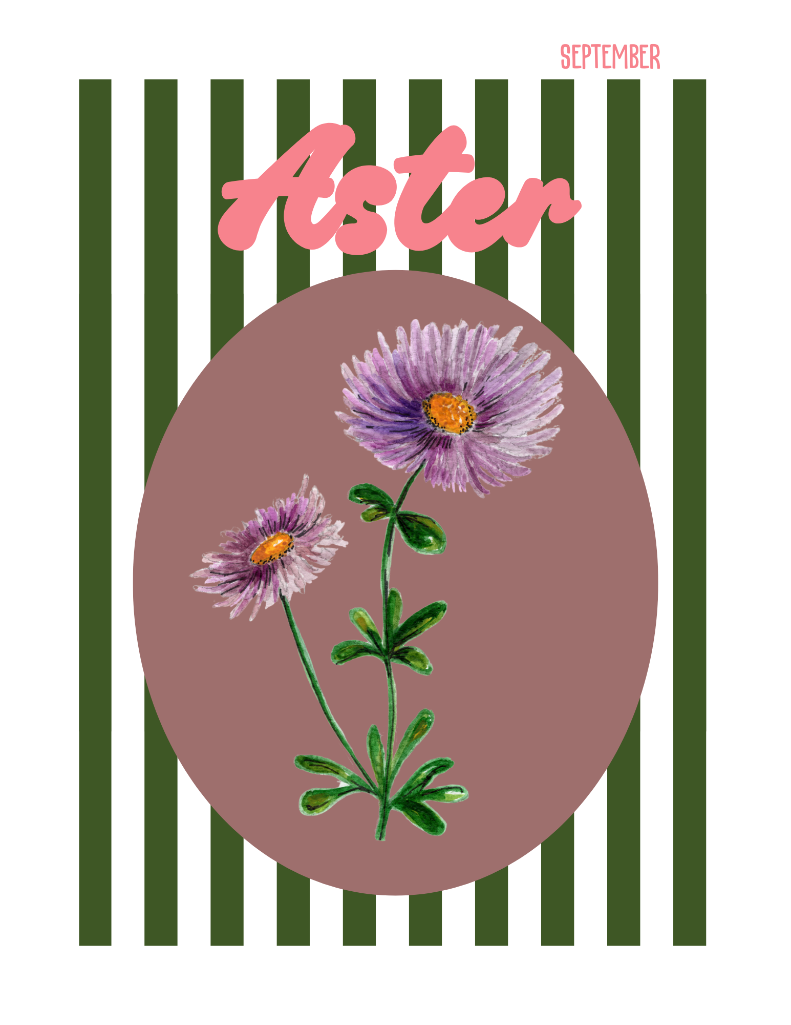 Wild Botanical Atelier - Wholesale Art Print - Birth Flower Print- September Aster1