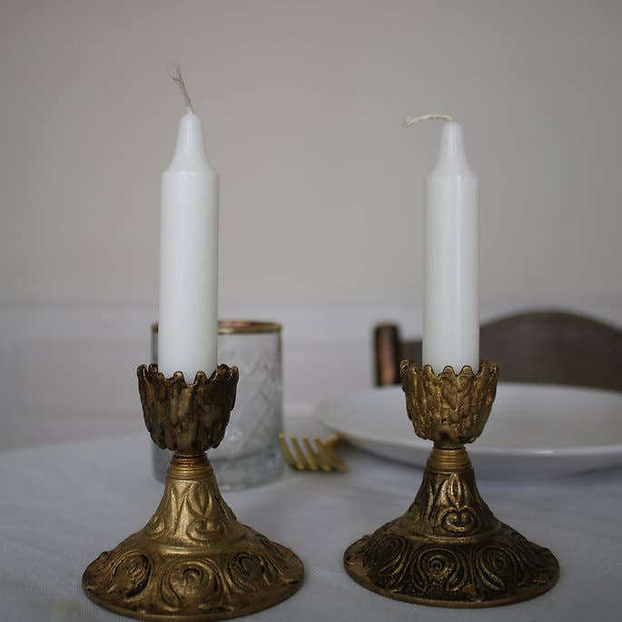 Ohr Judaica - Wholesale Tapered Candle/Candlestick - White Shabbat Taper Candles - 3 Hour - 12 Pack5