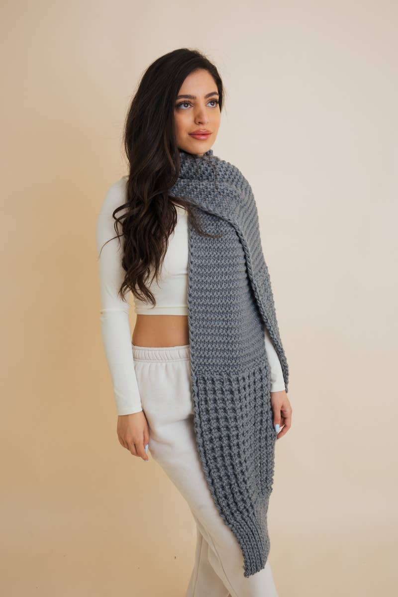 Leto Accessories - Wholesale Scarf - Unisex - Cozy Waffle Knit Edge Scarf - Winter Essential14