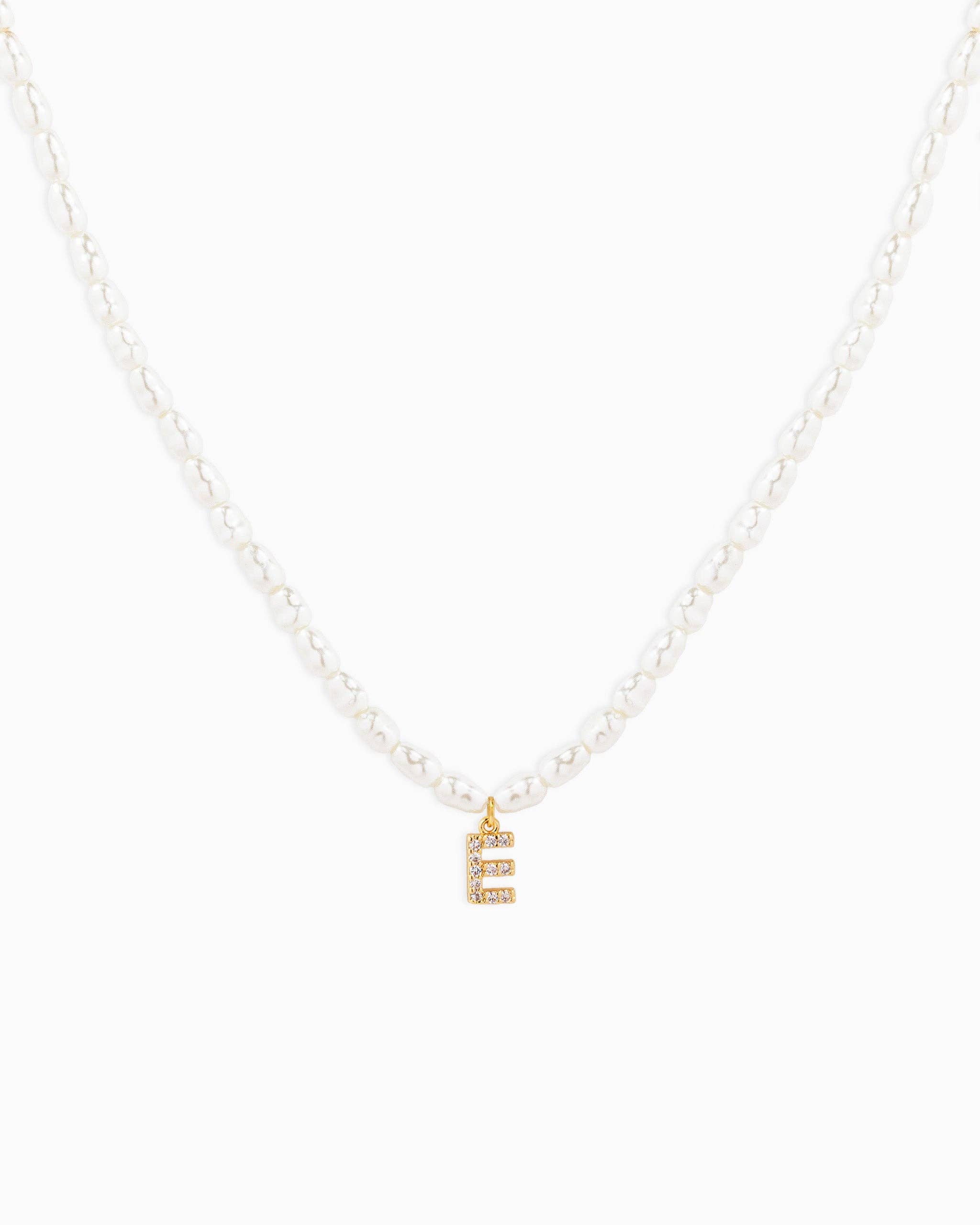 Sessori - Wholesale Pendant/Charm Necklace - CZ Pave Letter Pendant Acrylic Pearl Necklace5