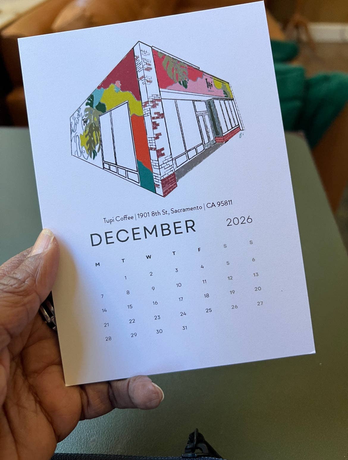 PriyaOriginalsArt - Wholesale Calendar - Sacramento's Third Places 2026 Desktop Calendar + easel12