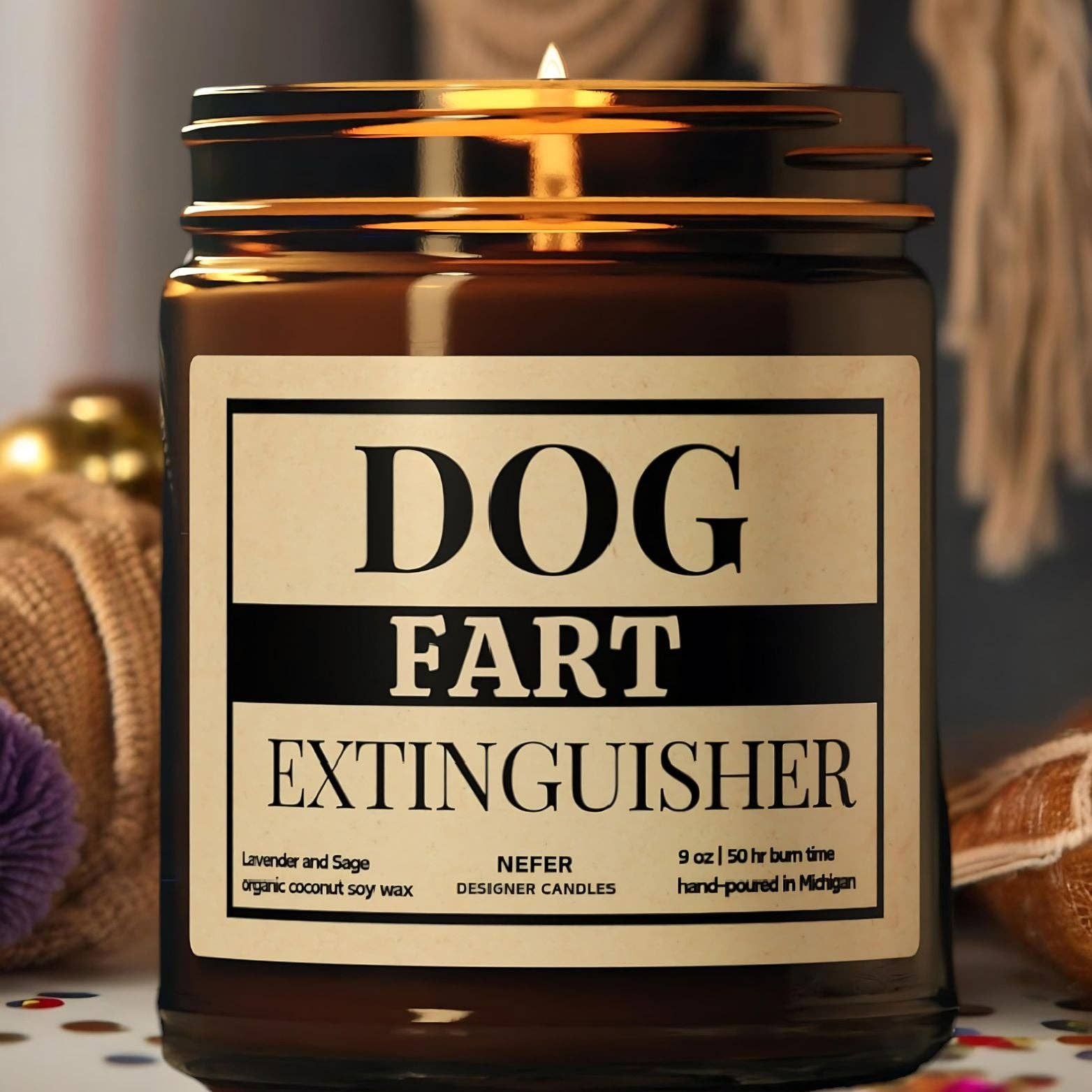 Nefer Designer Candles & Home Decor – wholesale Jar/filled candle – Dog Fart Extinguisher | Laughing Light Candle Collection3