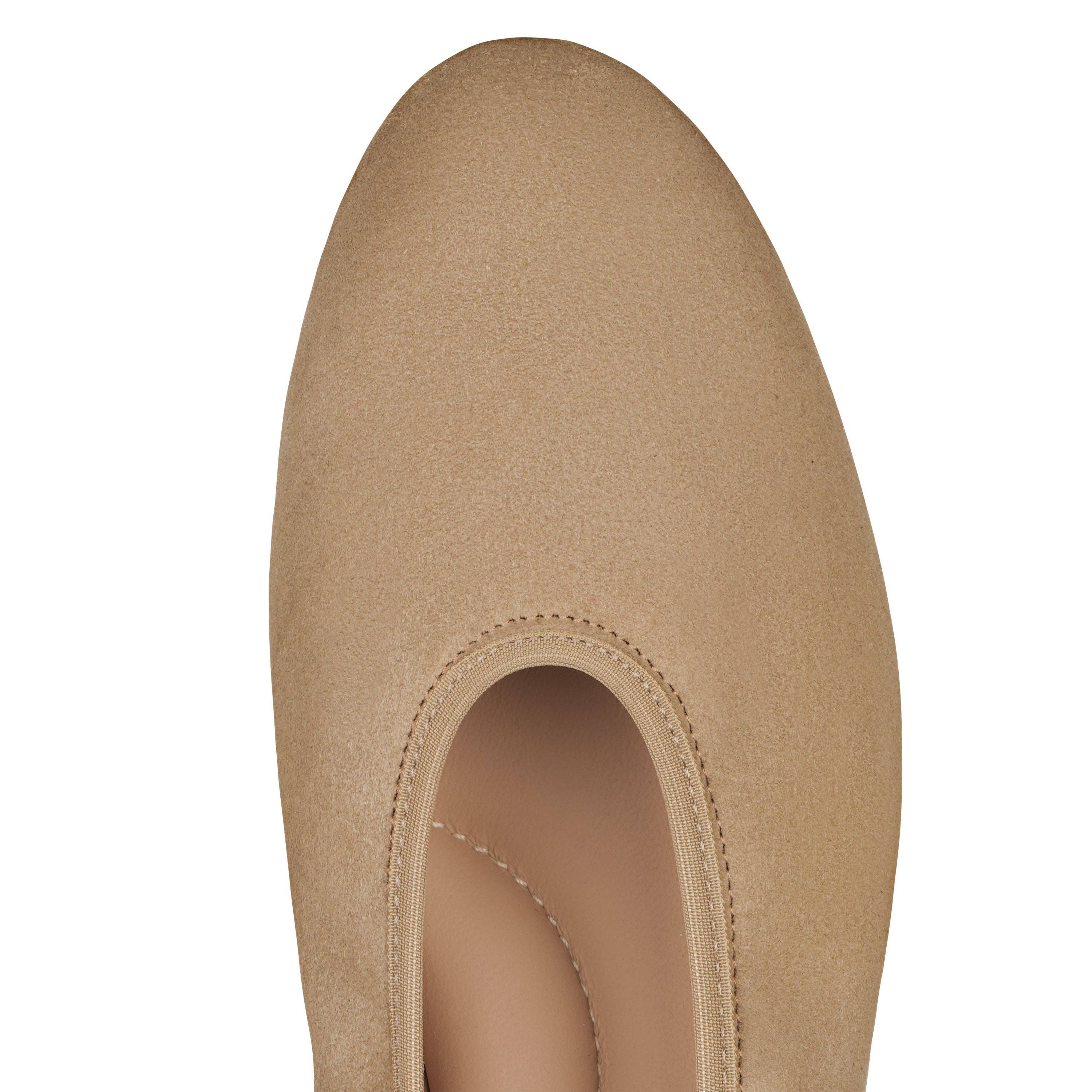 Valleria Suede Flexlite Flats Taupe for wholesale on Faire0