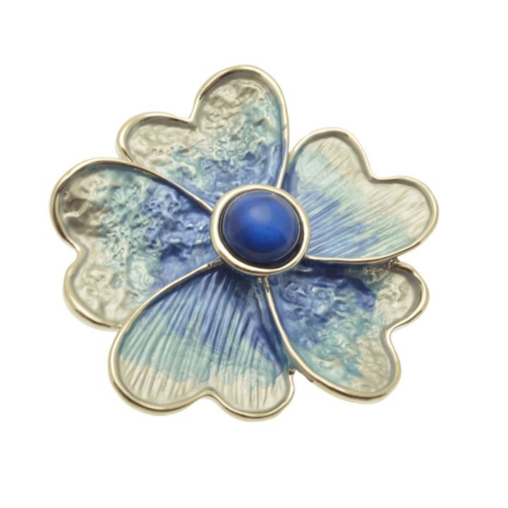 Spilla Magnetica con Fiore Blu Misto per la vendita all'ingrosso da parte di Miss Milly Limited