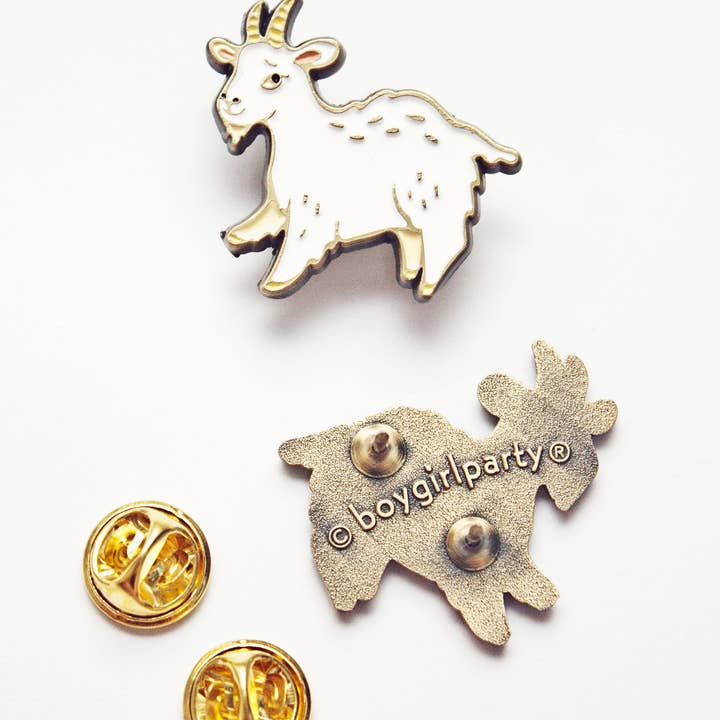 Boygirlparty - Wholesale Lapel Pin/Button - Cute Goat Pin — Goats Art Gifts — Mountain Goat Enamel Pin