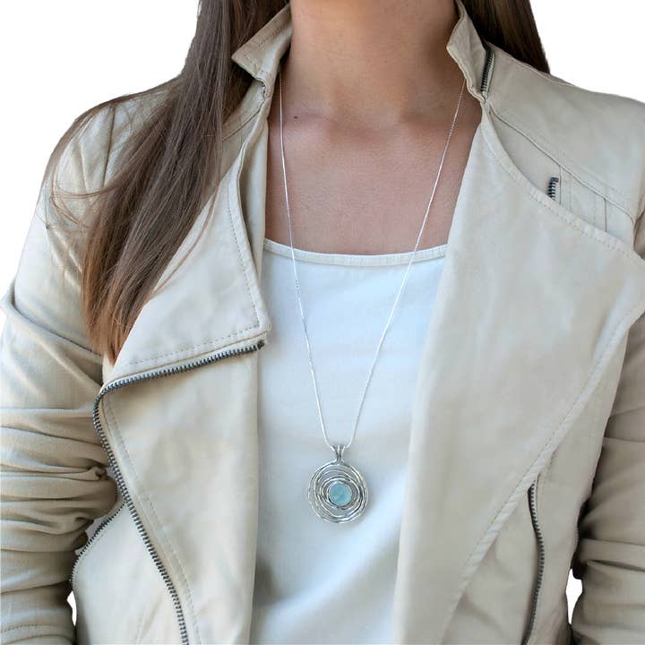 Chalcedony Sterling Silver Necklace for wholesale by RockHill Designs