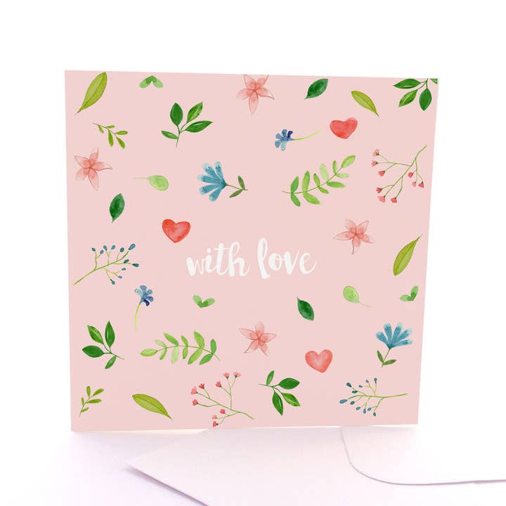 Com Amor - Cartão de Saudação Quadrado por atacado de Pleasant Tree