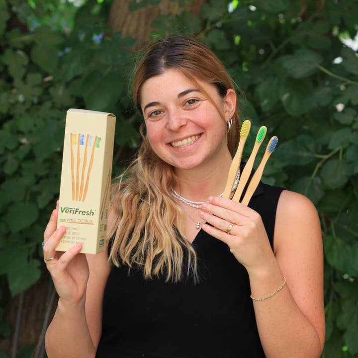 Bamboo Toothbrushes - Natural and Compostable Handle for wholesale by verifresh
