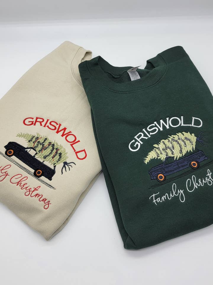 Griswold Family Christmas Hoodie, Griswold Family Bestickter Hoodie, Bestickter XMAS Hoodie mit Rundhalsausschnitt, Süßer Weihnachts-Hoodie der Familie Griswold für den Großhandel von PLom 614 Designs & Apparel