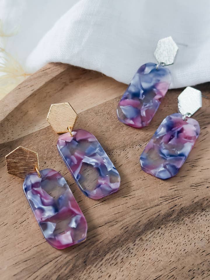 Notes d'amour Col ✦ Boucles d'oreilles rose lilas pour la vente par KLAEI DESIGN STUDIO