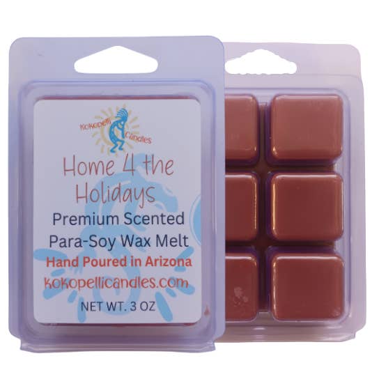 Home 4 the Holidays Scent Hand-Poured Soy Blend Wax Melt for wholesale by Kokopelli Candle Co.