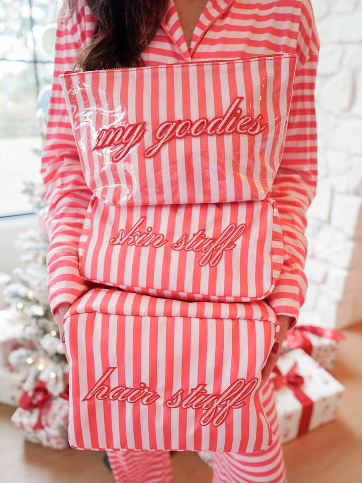 KENZKUSTOMZ - Wholesale Sleepwear Set - Women's - Pink & Red Stripes - Long Pajama Set14