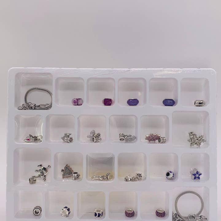 CARALI / MYC Paris - Wholesale Advent Calendar - ADVENT CALENDAR BRACELETS CHARMS - PURPLE SILVER
