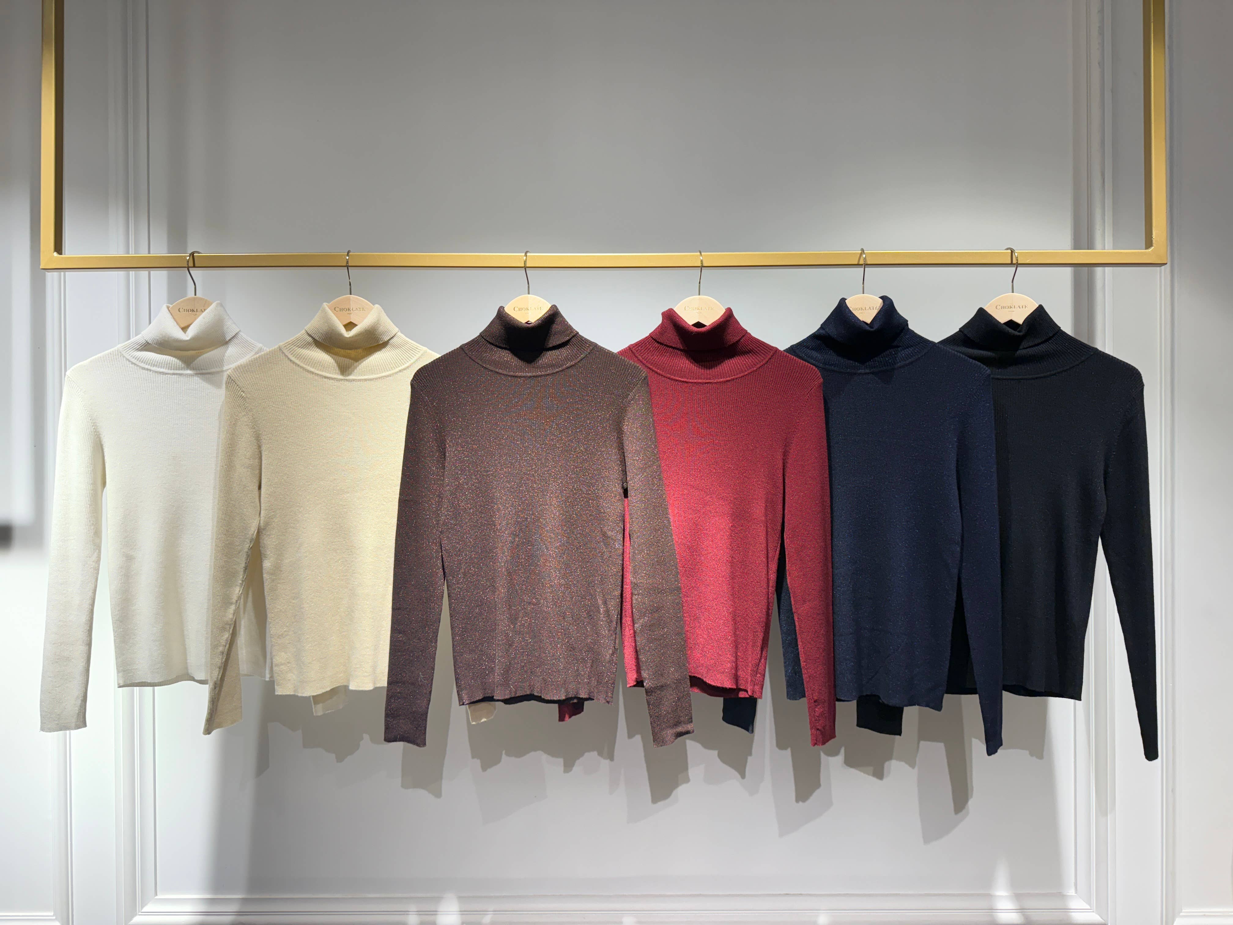 CHOKLATE PARIS - Wholesale Pullover-trui - Dames - Geribde coltrui van wol en lurex - 88028