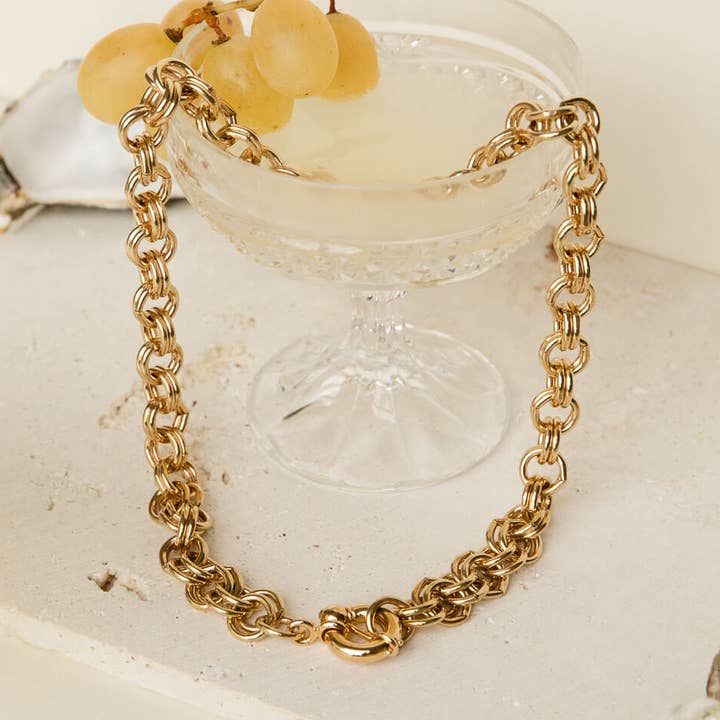 BEATRICE necklace retro big chunky chain gold for wholesale by Bonjour Aimée