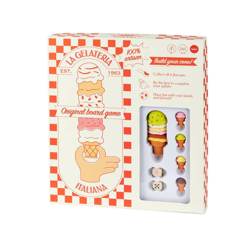 Balvi - Vente Jeux de société - Jeu de société La Gelateria avec plateau carton et éléments en plastique1