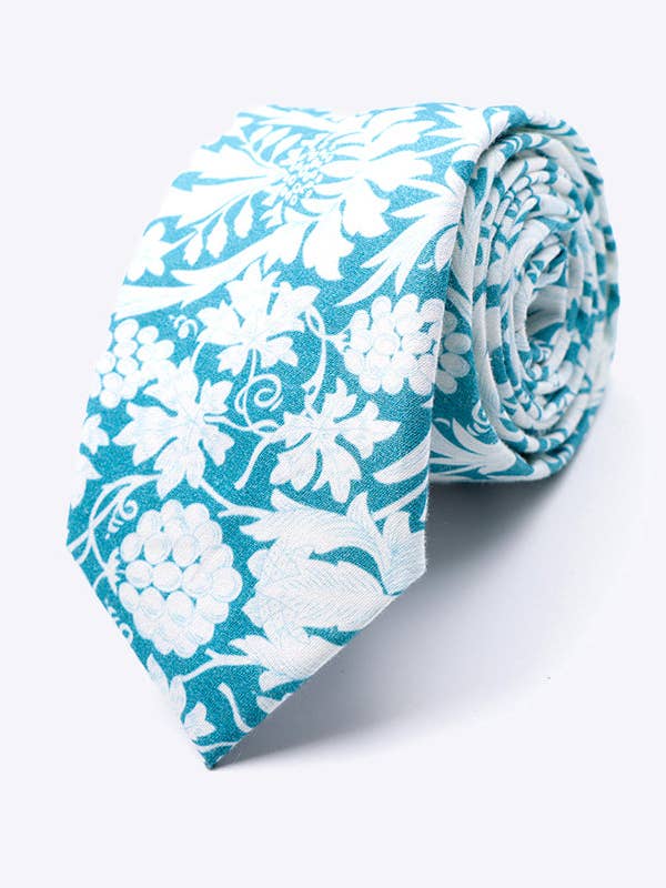 Cravatta Liberty Blu n°9 Uomo in Cotone «Gaspard» per la vendita all'ingrosso da parte di Unipap's