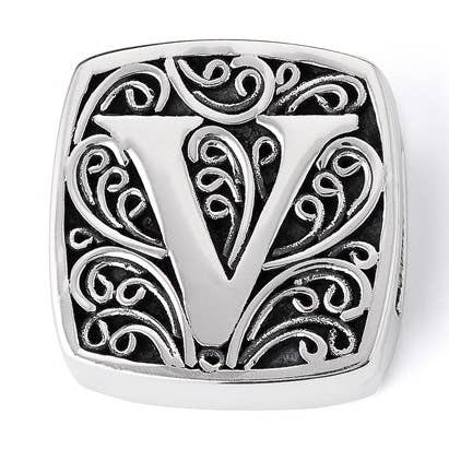 "V is for Va Va Voom!" slide charm for wholesale by Lori Bonn